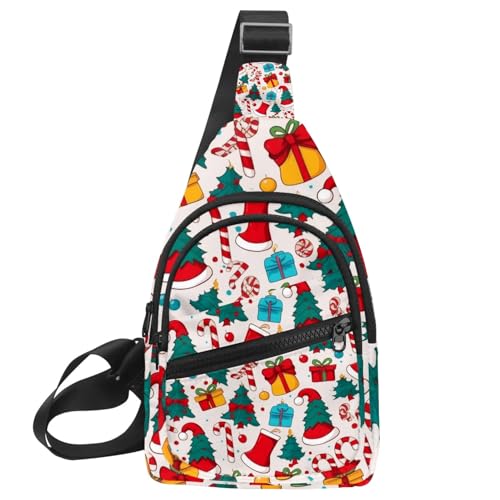 Sac à dos à bandoulière de Noël multicolore taille unique avec sangle réglable ergonomique