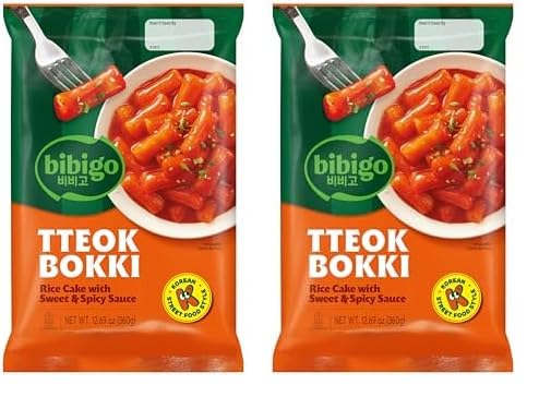 CJ bibigo Tteokbokki Rice Cake with Sweet and Spicy Sauce 360 g (Pack of 2)