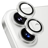 Podick カメラフィルム iPhone 17 用 カメラカバー 9H強化ガラス アルミ合金 アイフォン17 カメラ保護 キズ防止 耐衝撃 高透過率 黒縁取り 露出オーバー防止 極薄 いphone17レンズカバー プロテクター ホワイト