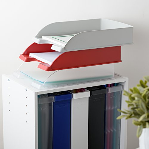 LEITZ ライツ プラス レタートレー スタンダード A4 縦型 500枚用 書類整理 書類収納 小物収納 ファイル収納 机上 デスクトレー 書類トレー レターケース 収納ボックス ファイルケース 卓上レターケース オフィス 学校 資料 カタログ パンフレット 冊子 雑誌 ホワイト 5227-10-01