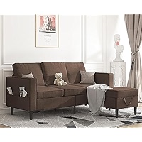 Amazon.com: Mjkone Convertible Sectional Sofa Couch, 3-Seat