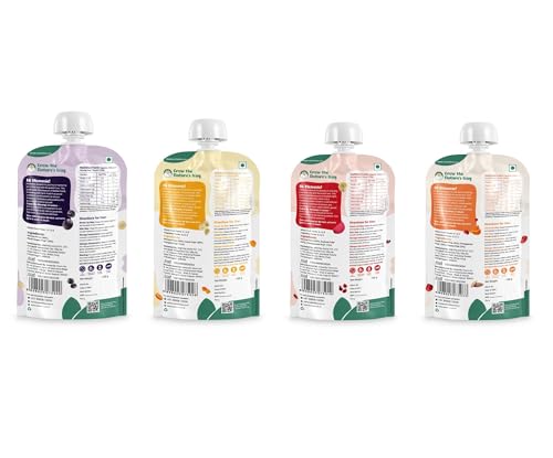 Image of Li'l Sprouts FruGies Veggie Lover Combo Pack | Baby Food Puree | 4 Flavours | 6 Months+| Ready-to-Eat | Infant Travel Food | Pack of 8, 100g each | All Natural, No Salt, No Sugar and No Preservatives | Packed with Nutrients | Ready-to-Eat