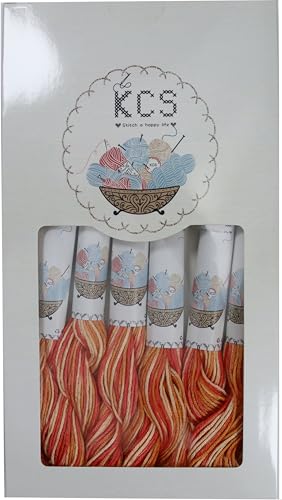 Image of KCS Big skeins of 25 Meters Size 25 Color Variegated Cross Stitch Stranded Threads,6 skeins,4120