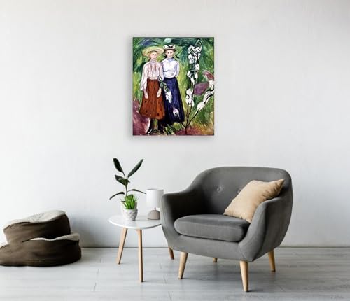 Tableau Edvard Munch Pommier reproduction peinture huile encadrée 40x55cm