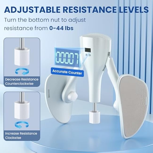 Thigh Exerciser - Adjustable Thigh Exerciser for Women & Men, Pelvic Floor Exercise Devices, Kegel Exerciser, Easy to Use at Home, Office, Travel, Gym