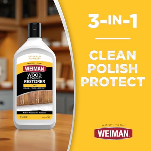 Weiman Wood and Cabinet Restorer 3-In-1 Bundle - Removes Dirt, Residue, Dust, Reduces Scratches, Restore Shine, Prevent Fading, UV Shield Technology, Safe for Antique Wood, Tables, Chairs, Cabinets - image 3