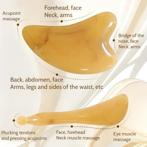 EAVUYIS 2 Piezas Gua Sha Piedra Gua Sha Cuarzo Rosa Tratamiento Piedra en Forma de Corazón Herramienta de Masaje Antiarrugas Para el Rostro -para el Masaje Facial - imagen 3