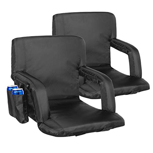 KINGSO Stadium Seat 2 Set for Bleachers Portable Reclining Seat Chairs with Back