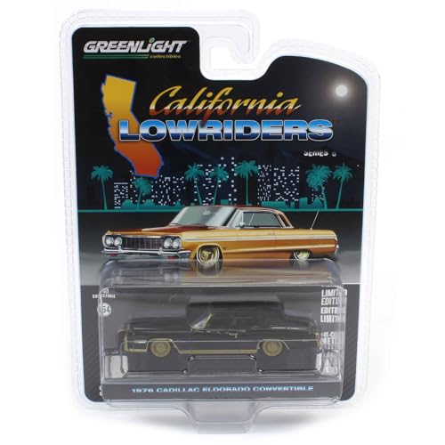 Camioneta 1:64 Cadillac Eldorado Convertible 1976 Negra miniatura 5