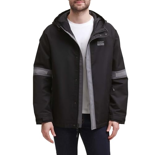 Image of DKNY mens Dkny Men's Taslan Performance Hoody With Reflective Detail