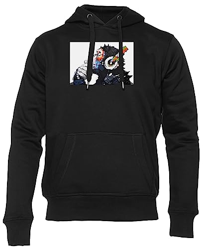Sweat à capuche Banksy DJ Monkey noir pour homme et femme, hoodie en coton à manches longues