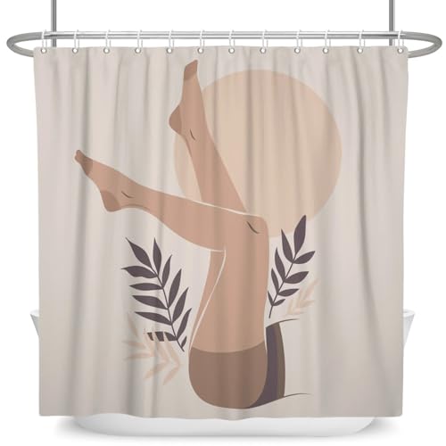 Rideau de douche imperméable W150xH180cm rideau de bain polyester à motif artistique