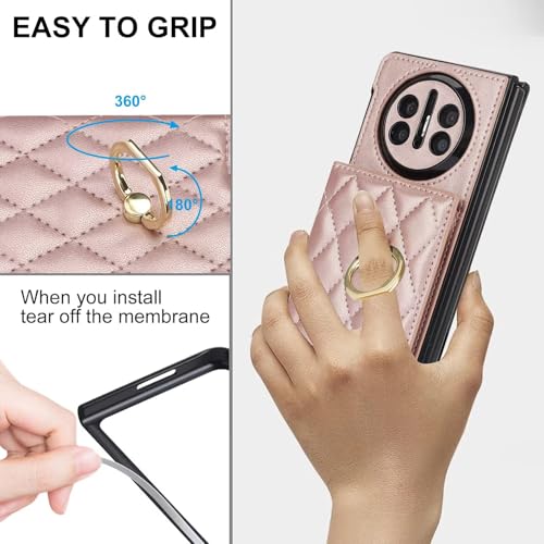Étui Huawei Mate X3 anti-choc aimanté anti-chute or rose - 5