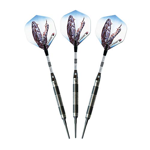 Elkadart Black Mamba 80% Tungsten Soft Tip Darts with Storage/Travel Case, 16 Grams