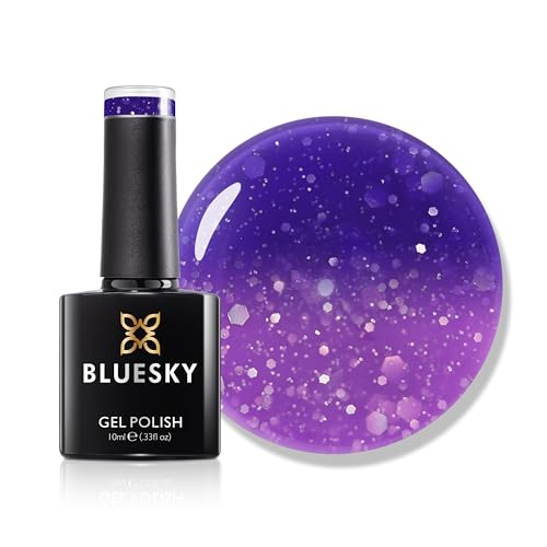 Bluesky Gel Nail Polish, Temperature Change Gel Polish, Paradise TC034, 10ml. Blue, Purple. (Requires curing under UV/LED Lamp)
