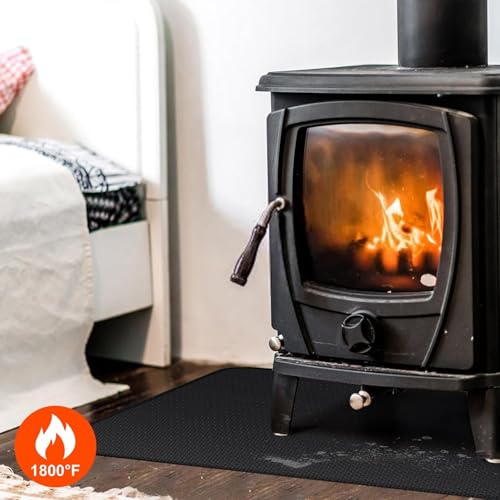 Alckijy Feuerfeste Unterlage | 100 * 150cm Faltbare Hitzeschutzmatte | Bodenschutzmatte | Grillmatten | Bodenmatte | Grillteppich | Funkenschutzplatte | für BBQ Grills Kaminöfen Boden Rasen usw