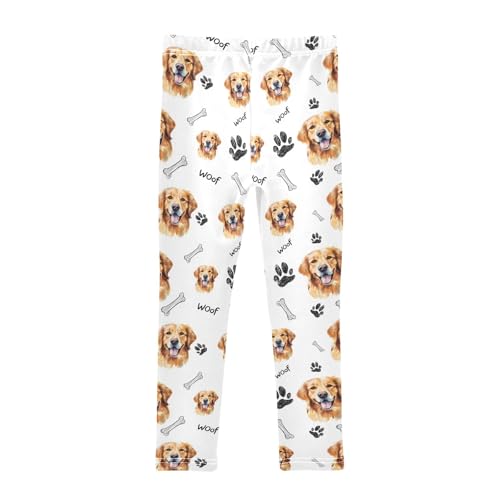 Cute Puppy Face Girls Leggings Soft Comfortable Athletic Leggings Dancing Pants for 4-10 Years2