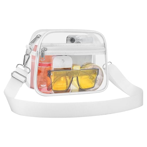 Image of Clear Bag for Stadium Events Clear Sports Fan Handbags Purses with Adjustbale Strap for Concerts Festivals Game Day