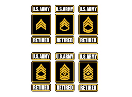 Image of Sticker US Army Enlisted Ranks Decal United States Military for Car Truck Window Laptop Bumper SGT /SSG /SFC /MSG /1SG /SGM 2.5 w x 5.0 h in (Sergeant SGT E-5)