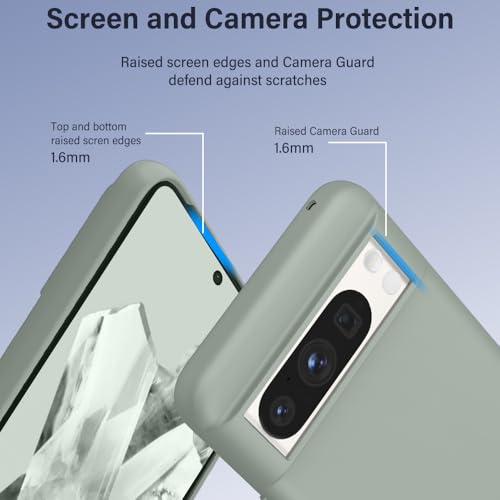 Image of X-level for Google Pixel 8 Pro Case Slim Fit Soft Flexible TPU [Guardian Series] Ultra-Thin Grip Matte Finish Coating Phone Back Cover Light Shockproof Protective Case for Women Men-Green