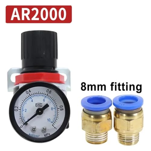 Régulateur de pression AR2000 avec filtre à air et séparateur eau-huile pneumatique AR2000-PC8mm - 3