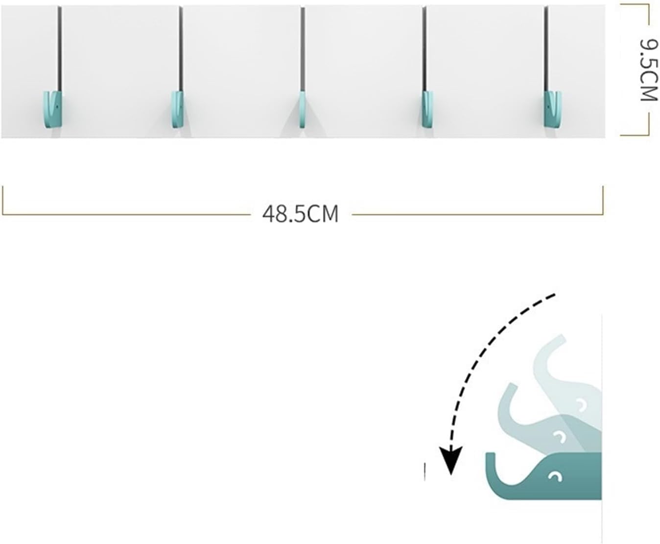 Wall Mounted Coat Rack Hanging Hooks Wall Storage Rack Without Punching Creative Entryway Entrance Wall-Mounted Coat Hooks Wall Folding Hooks Rack for Wall (2)