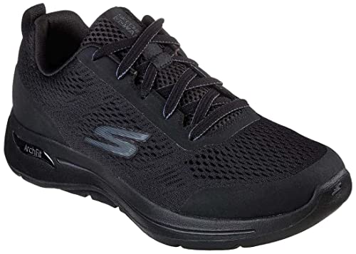 Skechers Herren Go Walk Arch Fit Idyllic Sneaker, Black Textile Synthetic Trim, 44 EU