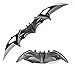 New! Batman Dark Knight Bat Spring Assisted Open Folding Double Blade Dual Twin 3 Colors Pocket Knife Tactical Belt Clip Black Gold Rainbow Knives Great Gift (Black)