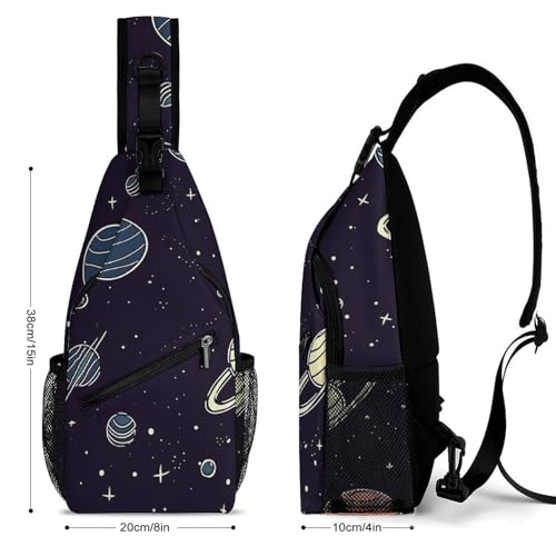 Bolso bandolera deportivo con patrón Space Planet miniatura 2