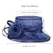 Tea Party Derby Hats for Women Elegant Church Fascinator Hat Flower Bucket Flat Top Sun Hat Bowler Cap Navy Blue