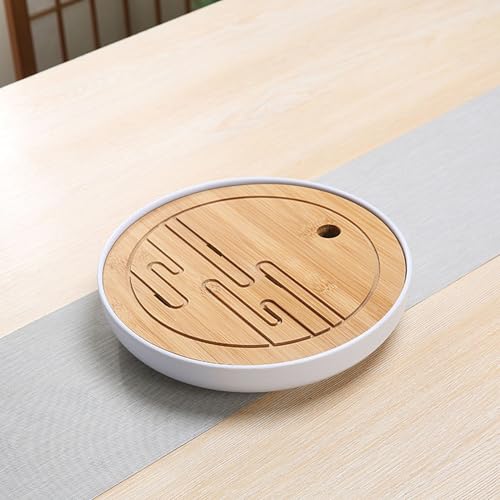 Bandeja de té de madera elegante con drenaje funcional para un servicio de té impecable 5