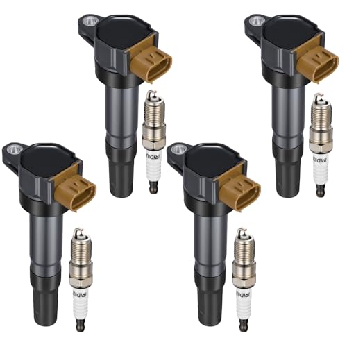 Image of 4-Pack UF634 Ignition Coils & 95712 Spark Plugs Kit Compatible with Suzuki Grand Vitara Kizashi SX4 2010-2013, 2.0L 2.4L L4 - Replaces 3340051K40 3340051K60 AP5325 95712 & more