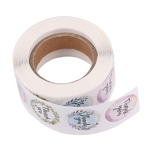 STOBOK 1rolle Thank You Aufkleber Für Shower Blütenmuster Selbstklebende Verpackungslabels Pro Rolle Für Partys Und