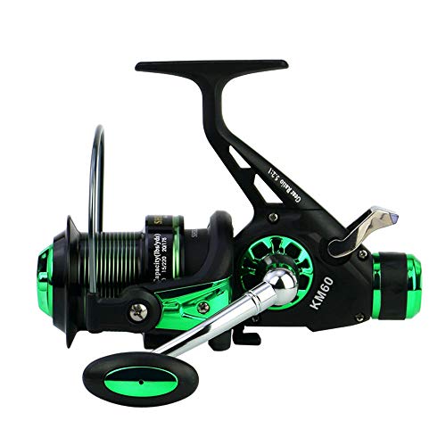 DIYARTS Carrete Pesca Metal Completo Izquierda Derecha Intercambiable 5.2: 1 Relación Velocidad Proceso CNC Accesorio Pesca Aplicable para Peces Medianos Grandes (KM60)