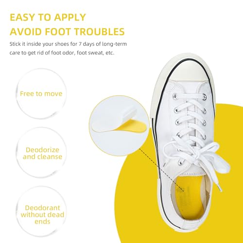 Image of 100pcs Shoe Deodorizing Stickers, Natural Shoe Odor Removal Stickers, Deodorizing Stickers for Shoes(White)