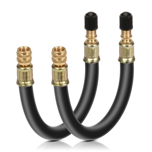 XTIFNDI 2pcs Tire Rubber Valve Extension Tube Extender, Valve Stem Extender Tire Inflation Extension Hose Tire Valve Extension Tool for Car Tire Motorcycle Bicycle RV Inflatable Extension Nozzle