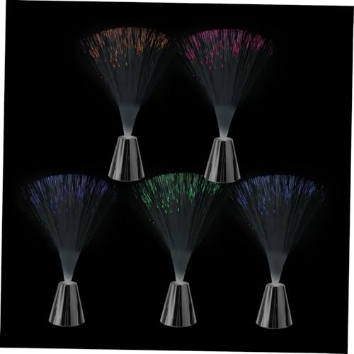 SEWACC 5pcs Multicolor Fiber Optic Lamp Color Changing Decorative Lights for Weddings Parties and Home Decor Gypsophila Design No Batteries Included