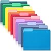 Colored File Folders Letter Size – 100-Pack Bulk, 10 Assorted Color File Folders for Documents, 1/3 Cut Tab – Office Supplies for Filing Cabinet, Desk, and File Folder Organization