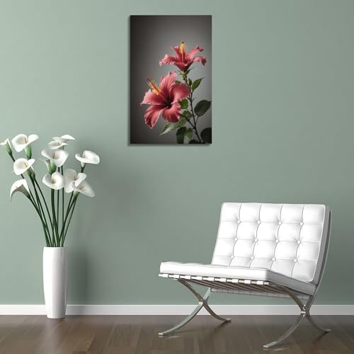 Poster fleurs d'hibiscus ZHOUKEG pour raviver un mur blanc vide - 5