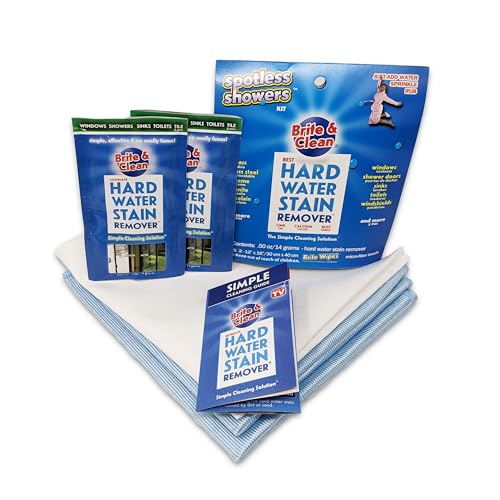 Brite & Clean Spotless Showers Kit for Hard Water Stain Removal & Cleaning