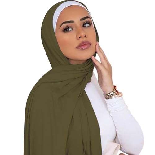 ANKOMINA Women Soft Cotton Muslim Jersey Hijab Head Wrap Scarves Fashion Long Scarf Shawls