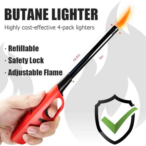 Encendedores largos a gas butano, pack de 4 unidades miniatura 2