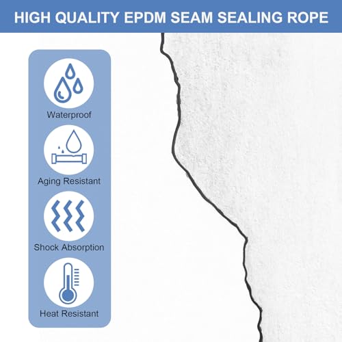 20 Meter Fugen Dichtschnur, Ø 4mm Durchm Fugenfüllprofil, Dichtung Schaum Rundschnur Schwarz Fugendichtschnur EPDM Runde Dichtschnur Fugenschnur Füllschnur für Türen Fenstern Decken Wänden