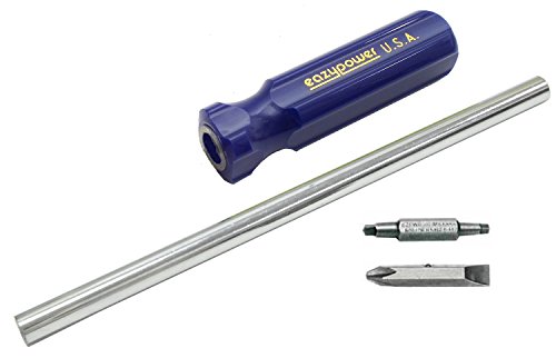 Image of Eazypower 87769 12-Pack Blue11-inch 4-in-1 Molded Handle Screwdriver R1 /R2 Square Recess; #2 /8-10 Phillips /Slotted with 1 /4-inch Hex