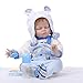 HIJIN 55CM Baby Doll Réincarné, Lifelike Pleine Silicone Vinyle Nuisettes Main Nurturing Poupées, Toucher Playmate pour Enfants, pour Les Enfants Cadeaux De Noël d'anniversaire