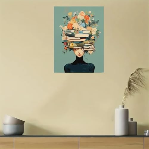 Impression toile florale rétro 50x70 cm : le cadeau idéal pour lecteur - 4