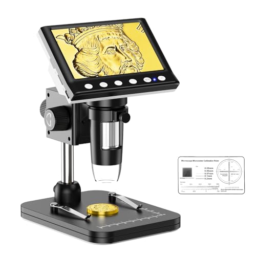 Leipan LPM7 4.3' Digital Mikroskop für Kinder Erwachsene, 1000X facher Vergrößerung 1080P USB Mikroskop mit 8 Einstellbaren LED Licht, USB to PC - Windows/Mac kompatibel, Inklusive 32G TF-Karte