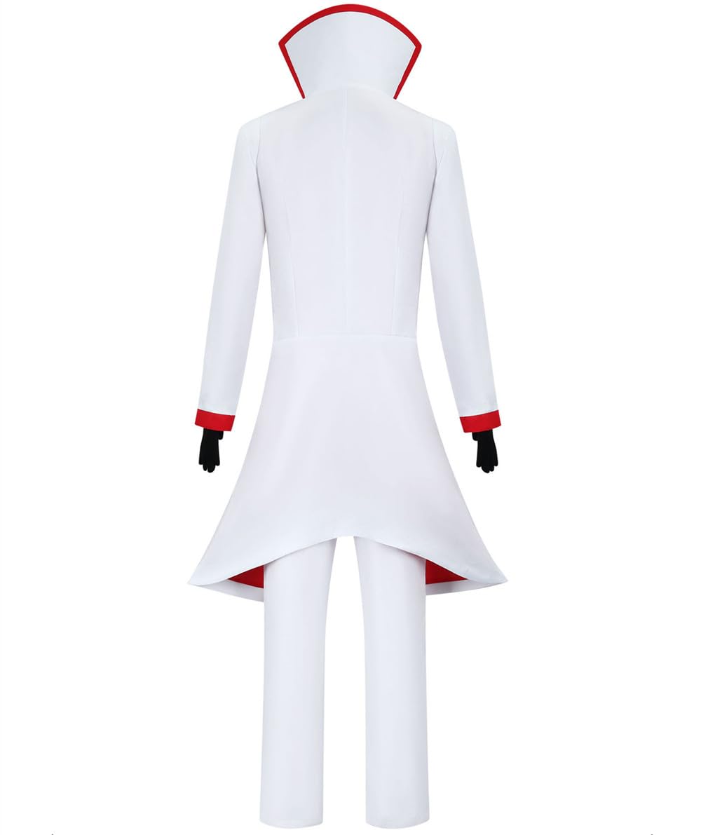 Disfraz de anime blanco para hombre, chaqueta larga, chaleco y pantalón, disfraz de Halloween