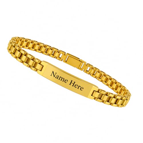 Image of Personalized Bracelet For Men - Adjustable Name Engraved Stainless Steel Bracelet Custom Gift for Him