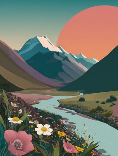 Lienzos para pintar por numeros con flores y guia visual de alta precision